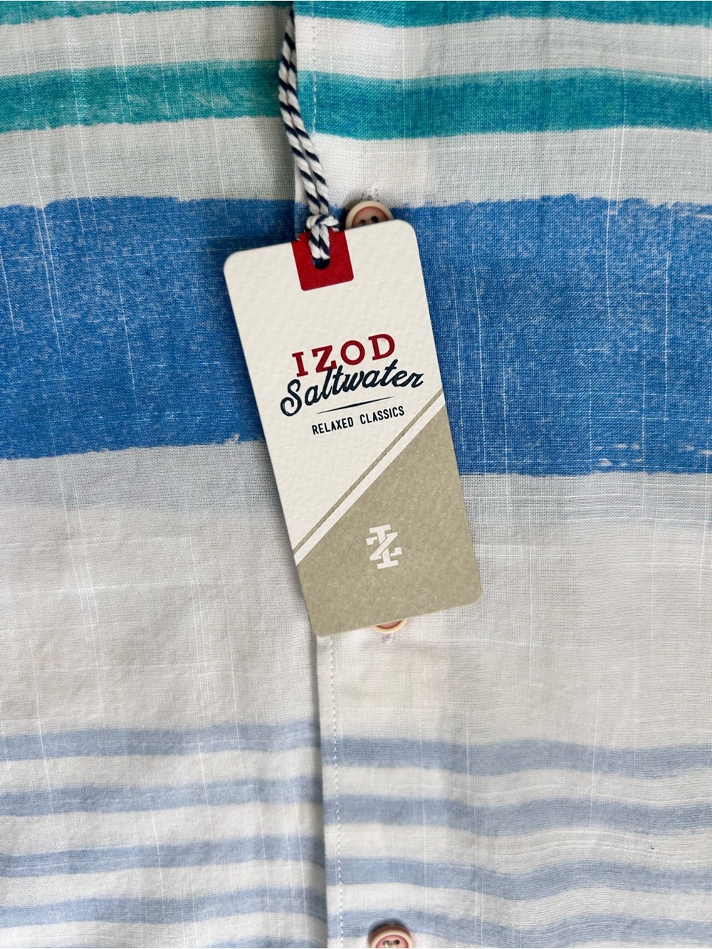 NWT IZOD Men’s 100% Cotton Salteater Relaxed Classic Shirt XL - Picture 3 of 7